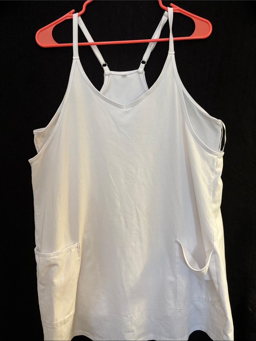 Yoga/Tennis/Athletic Dress/Skort/Built In Shorts Front Pockets White Sz XL